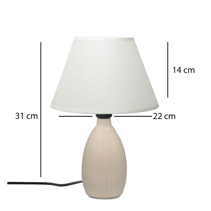 Opviq Lámpara de Mesa de Cerámica Color Crema